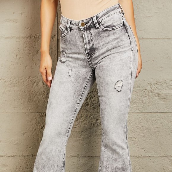 BAYEAS High Waisted Cropped Mom Jeans